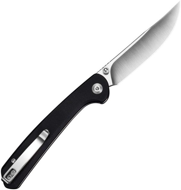 SENCUT Skelfin Button Lock Black G10 Folding Knife