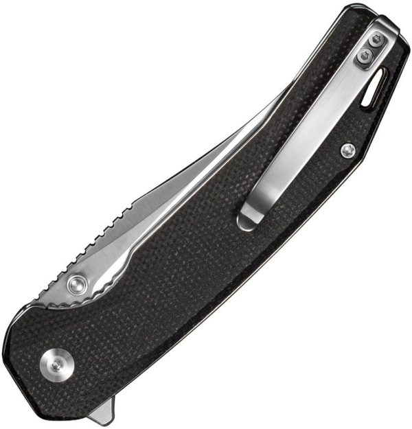 SENCUT Vornix Linerlock Folding Knife 9Cr18MoV Black Micarta