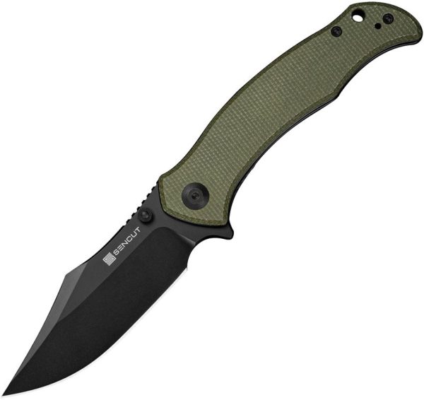 Sencut Tauron Linerlock Olive Micarta Folding Knife
