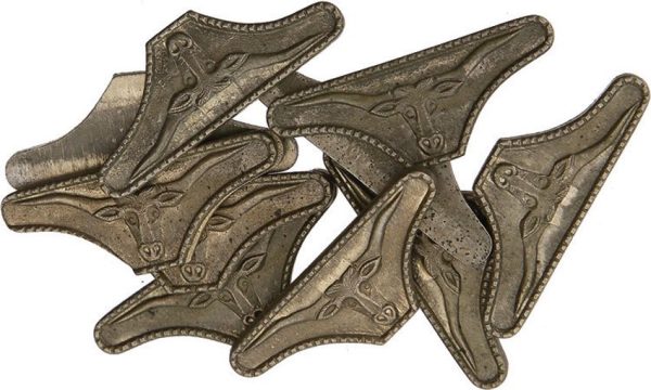 Schrade Long Horn Shield Antique Brass - Pack of 10
