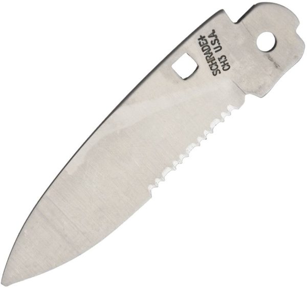 Schrade CH3 Serrated Blade - Lashing Hole 2.25 inches