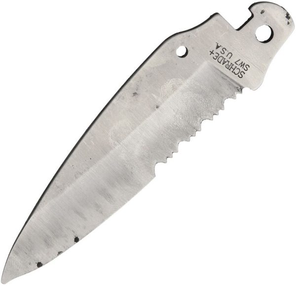 Schrade SW7 Serrated Blade - Lashing Hole 3.125 inches