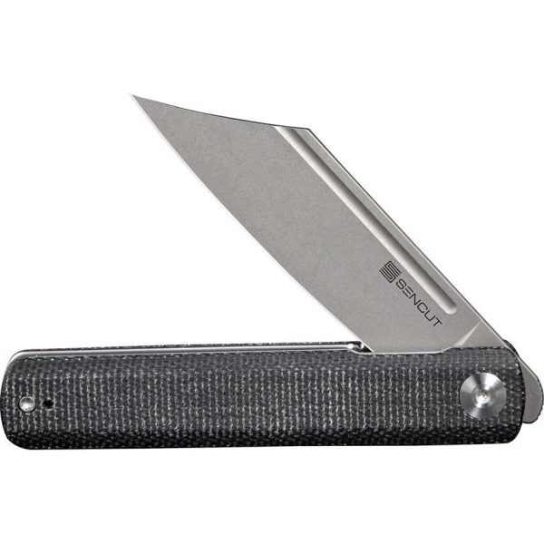 SENCUT Bronte Linerlock Black Canvas Micarta