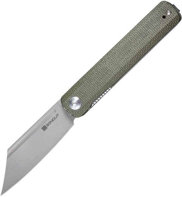 SENCUT Bronte Linerlock Green Canvas Micarta