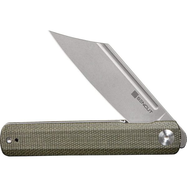 SENCUT Bronte Linerlock Green Canvas Micarta