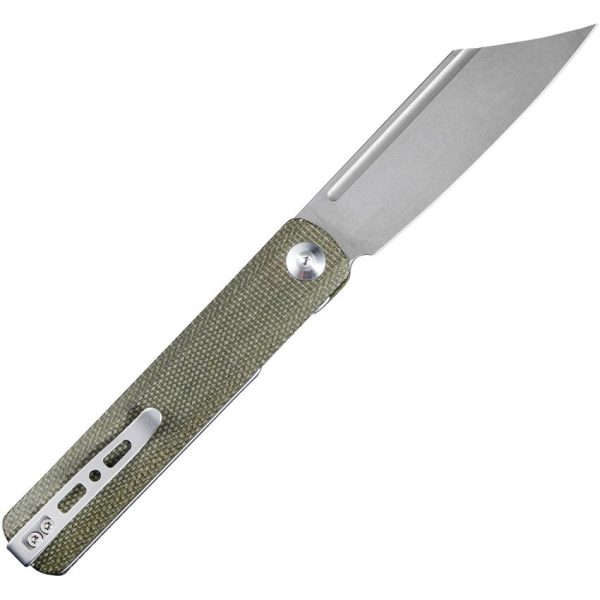 SENCUT Bronte Linerlock Green Canvas Micarta