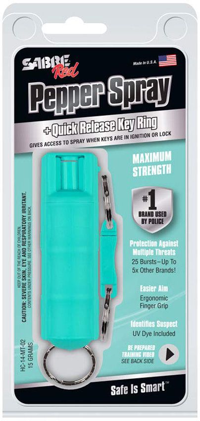 SA10622.jpg Sabre Key Ring Pepper Spray Mint - Tear Gas Blend