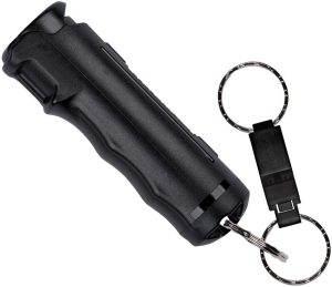 Sabre Pepper Gel with 130dB Whistle Black - Dual Protection