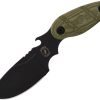Sniper Bladeworks Skinner Black OD Fixed Blade Knife SUJ2 Steel