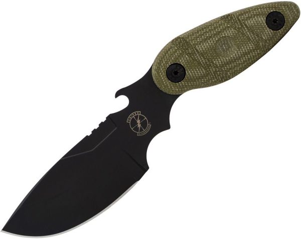 Sniper Bladeworks Skinner Black OD Fixed Blade Knife SUJ2 Steel