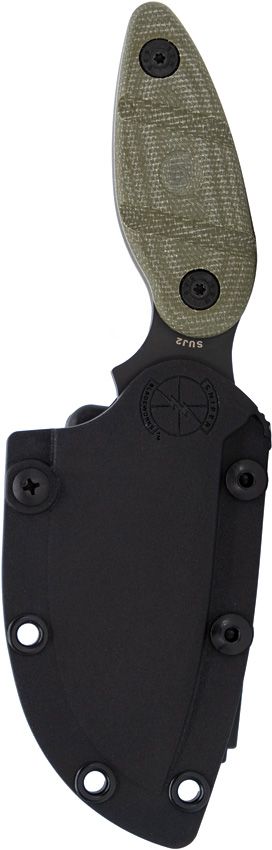 Sniper Bladeworks Skinner Black OD Fixed Blade Knife SUJ2 Steel