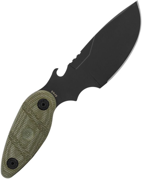 Sniper Bladeworks Skinner Black OD Fixed Blade Knife SUJ2 Steel