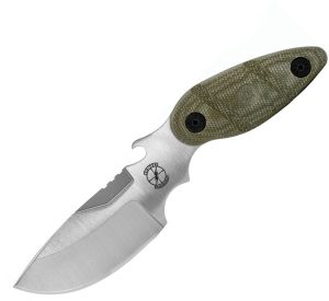 Sniper Bladeworks Skinner Satin Fixed Blade Knife OD Green Micarta