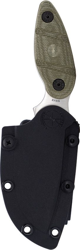 Sniper Bladeworks Skinner Satin Fixed Blade Knife OD Green Micarta