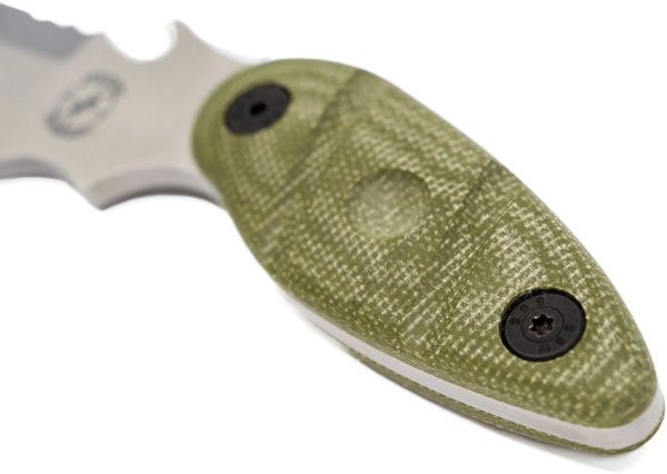 Sniper Bladeworks Skinner Satin Fixed Blade Knife OD Green Micarta