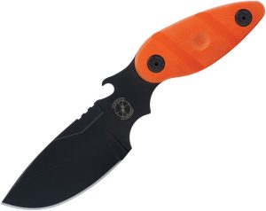 Sniper Bladeworks Skinner Black/Orange Fixed Blade Knife SUJ2 Steel