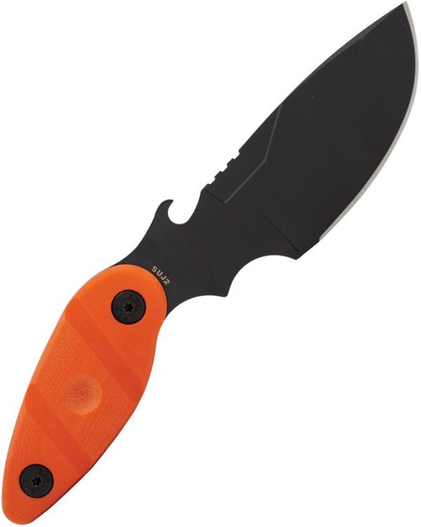 Sniper Bladeworks Skinner Black/Orange Fixed Blade Knife SUJ2 Steel