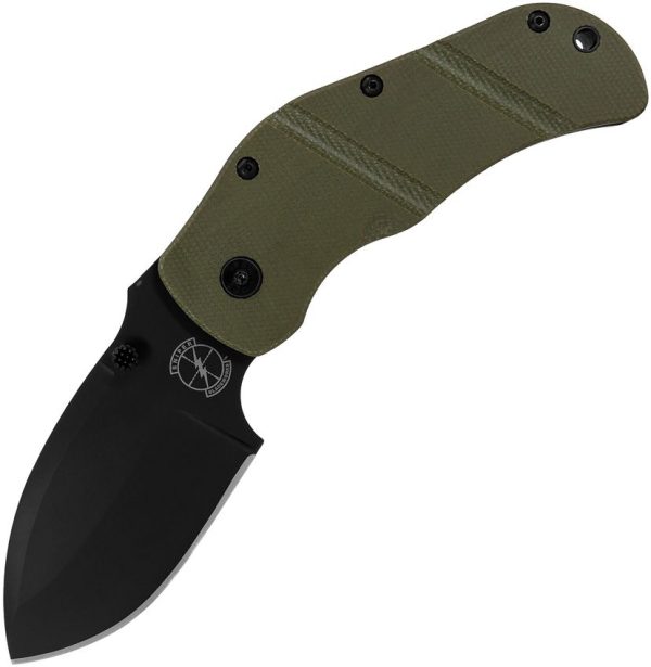 Sniper Bladeworks TOG Framelock D2 Steel OD Green Folding Knife