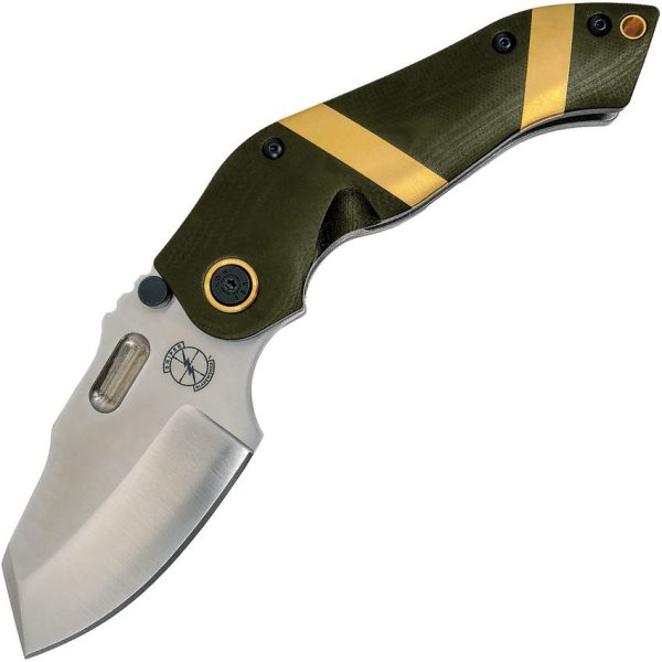Sniper Bladeworks DMF Framelock S35VN Satin OD Green Folding Knife