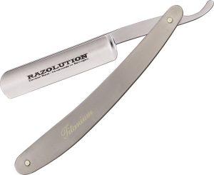 Razolution Straight Razor 3" Carbon Steel Titanium Handle German