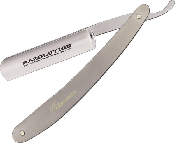 Razolution Straight Razor 3" Carbon Steel Titanium Handle German