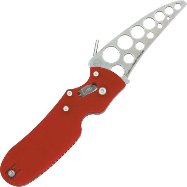 SC103TR.jpg Spyderco PKal Trainer 440C Red G-10 Practice Folding Knife