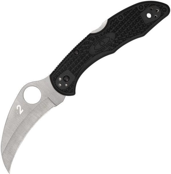 Spyderco Tasman Salt 2 H1 Hawkbill Black FRN Lockback Knife