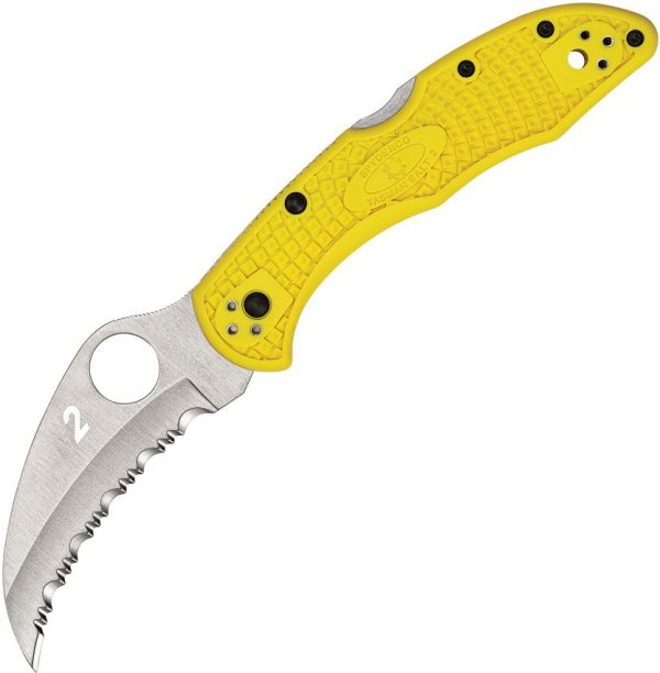Spyderco Tasman Salt 2 Hawkbill Lockback - Yellow FRN