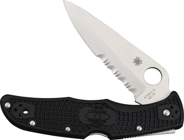Spyderco Endura 4 Partially Serrated Black FRN