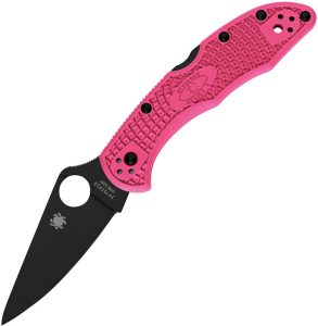 SC11FPPNS30VBK.jpg Spyderco Delica Pink Heals Black TiNi CPM S30V Knife