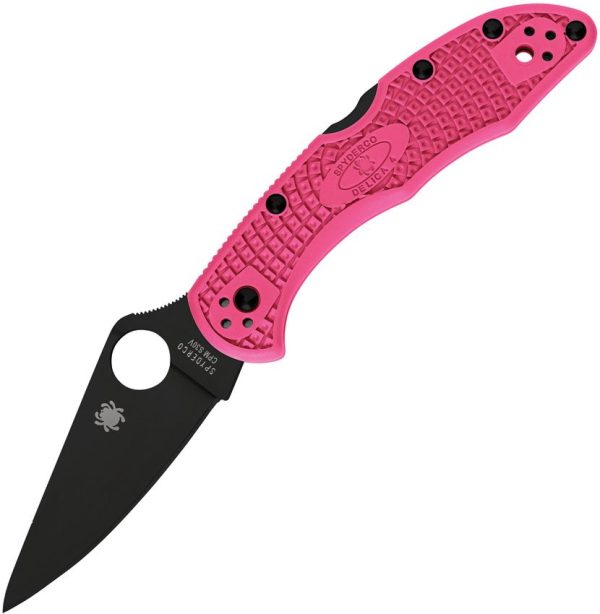 Spyderco Delica Pink Heals Black TiNi CPM S30V Knife