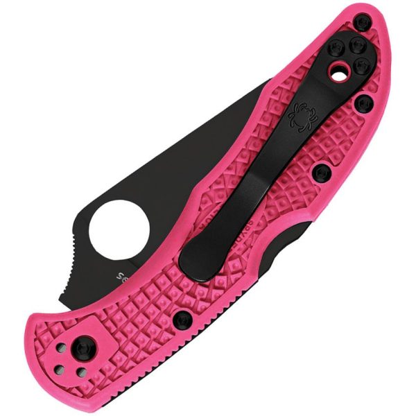 Spyderco Delica Pink Heals Black TiNi CPM S30V Knife