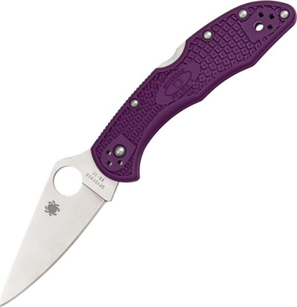 Spyderco Delica Lockback Purple FRN Folding Knife