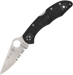 Spyderco Delica 4 Red Line Partially Serrated VG-10 Knife