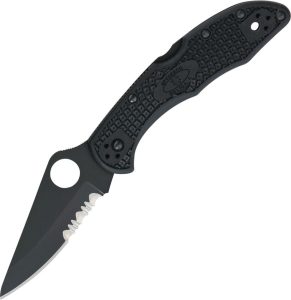 Spyderco Delica 4 Black FRN Partially Serrated Folder