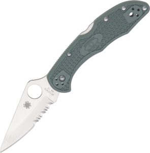 Spyderco Delica 4 Green FRN Partially Serrated