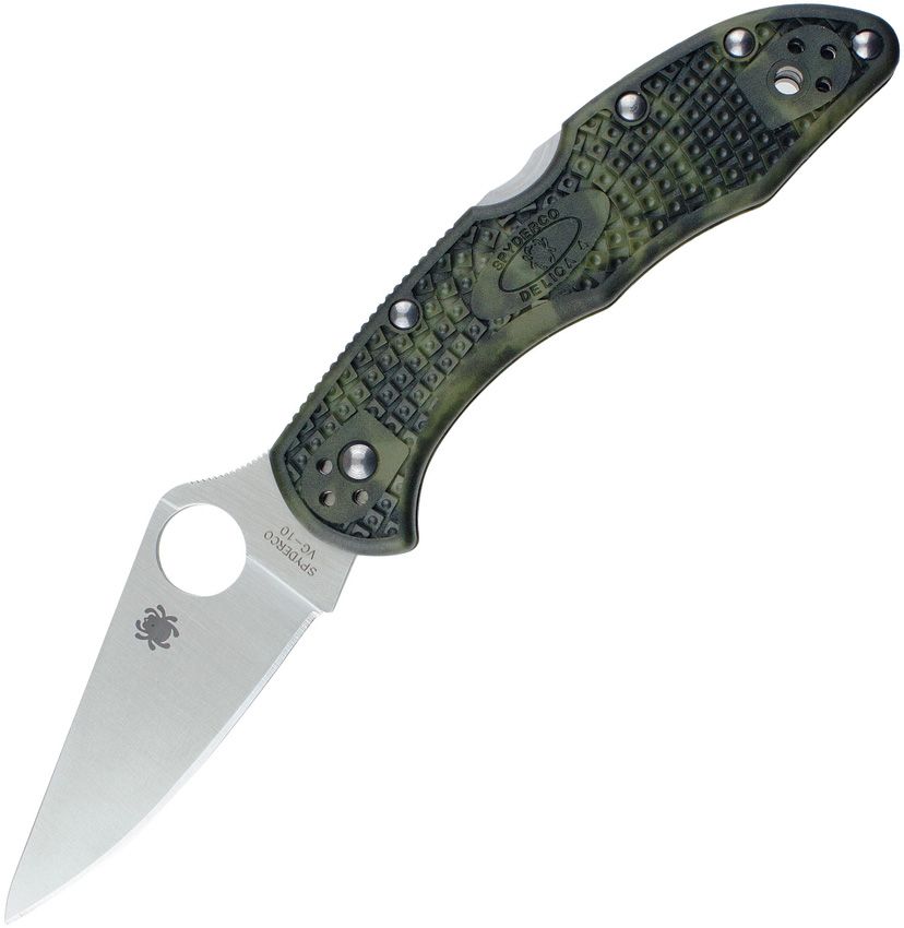 Spyderco Delica 4 Lockback Folding Knife 3" VG-10 Zombie Green
