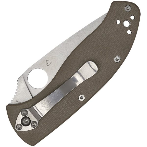 Spyderco Tenacious Folding Knife CPM-M4 Serrated Blade Brown G10