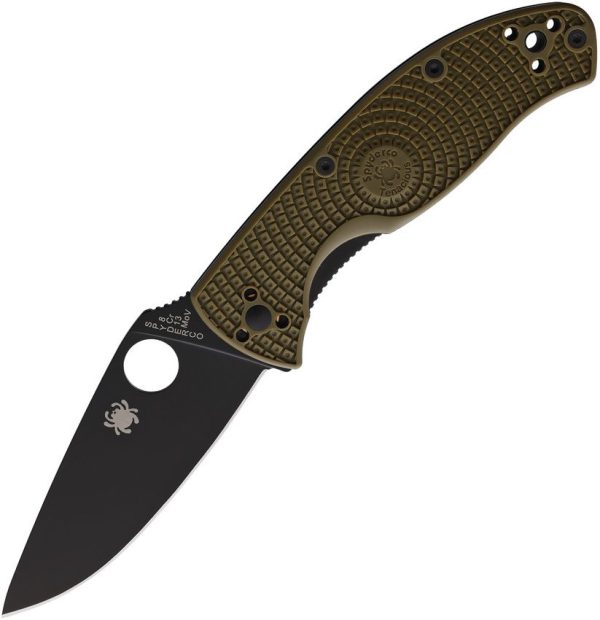 Spyderco Tenacious LWT 3.38" Black Blade OD Green Folding Knife