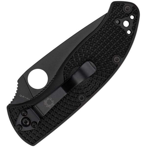 Spyderco Tenacious Linerlock Folding Knife 3.38" Black Serrated