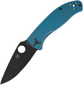 SC122TIBLBKP.jpg Spyderco Tenacious R.I.L. Titanium Blue Folding Knife