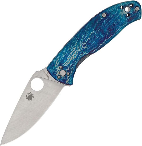 Spyderco Tenacious R.I.L. D2 Titanium Blue Folding Knife