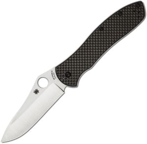 SC134CFP2.jpg Spyderco Bradley Linerlock 2 Folding Knife 3.5 CPM-M4 Black Carbon Fiber