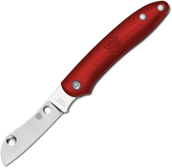 Spyderco Roadie Red Plain Folding Knife - N690Co Sheepsfoot