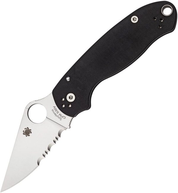 SC223GPS.jpg Spyderco Para 3 S45VN Satin Serrated Black