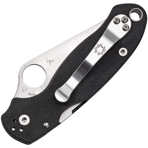 Spyderco Para 3 Folding Knife 3" S45VN Serrated Satin Blade Black G10