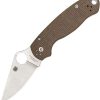 Spyderco Para 3 CPM Cru-Wear Folding Knife Brown Micarta