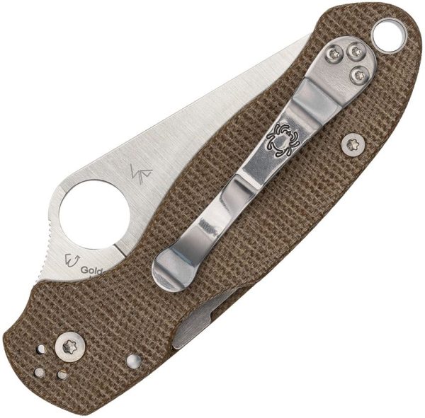 Spyderco Para 3 CPM Cru-Wear Folding Knife Brown Micarta