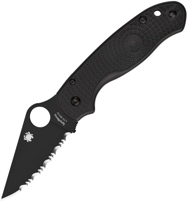Spyderco Para 3 Black DLC Serrated CTS-BD1 Folder