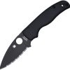 Spyderco Shaman Compression Lock Serrated - Black DLC